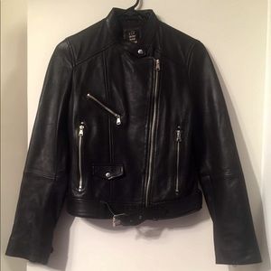 Black leather jacket